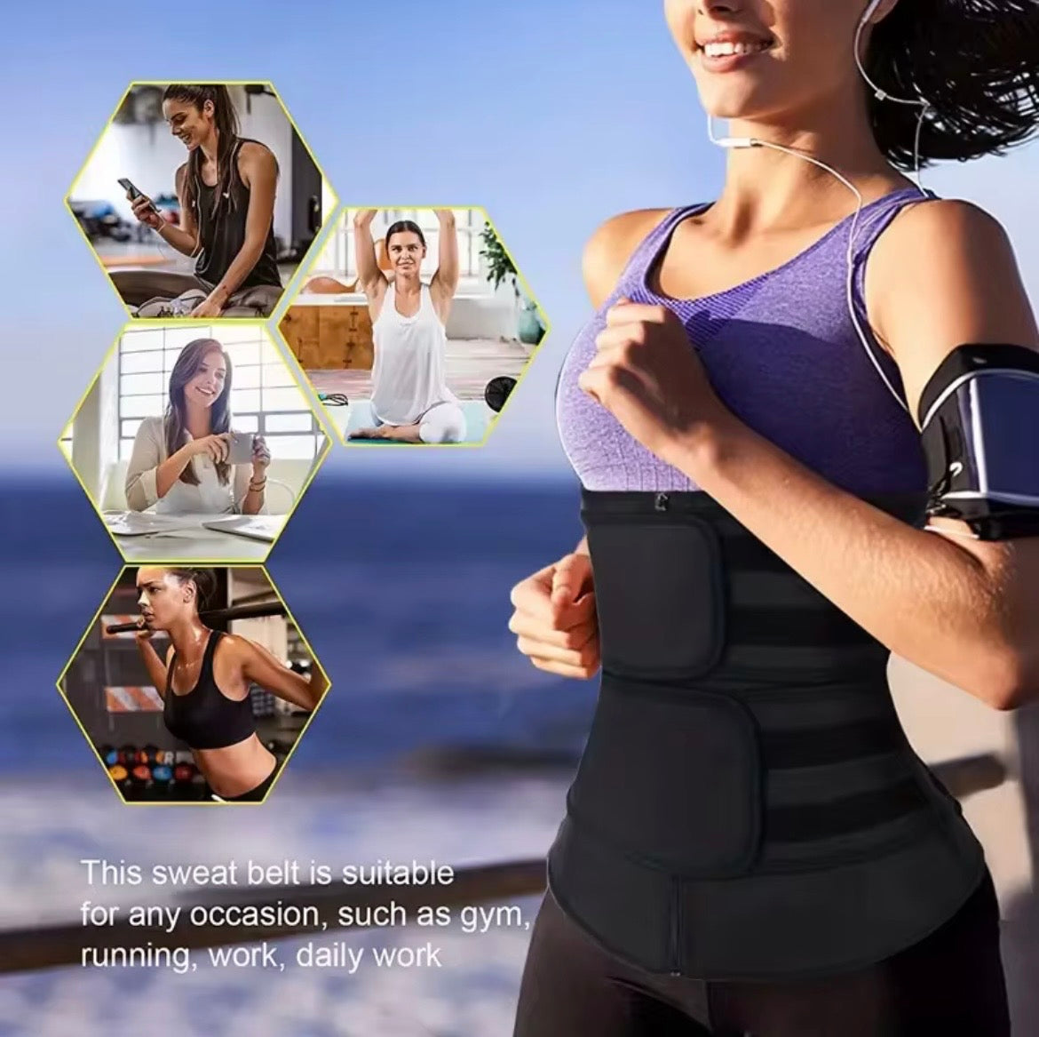 Double belt sauna slimming waist trainer